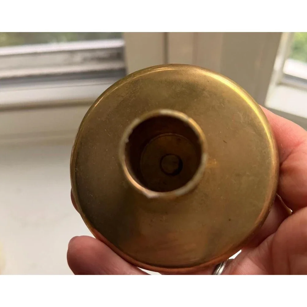 Vintage Brass Star Candlestick Holder, Mid Century Modern Taper Candle Holder, M